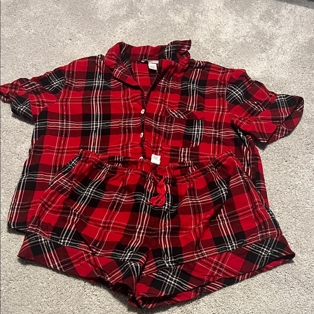 Victoria's Secret Red Plaid Pajama Set